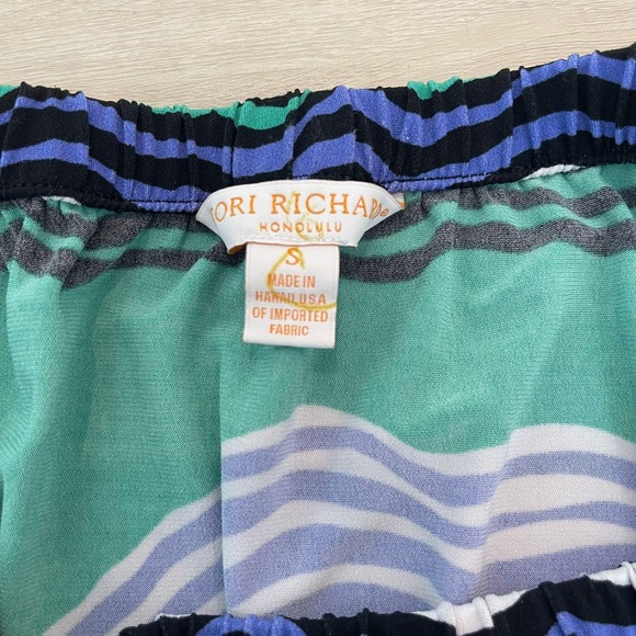 Tori Richard‎ Honolulu Strapless Maxi Dress Green Blue Stripe Beach Cover Up - Picture 3 of 8